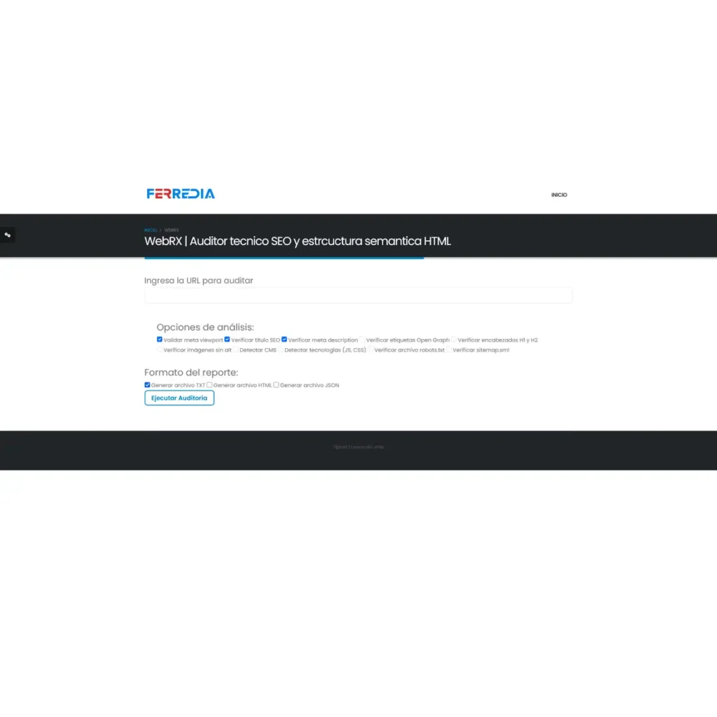 WebRx — Auditor SEO Técnico Automático